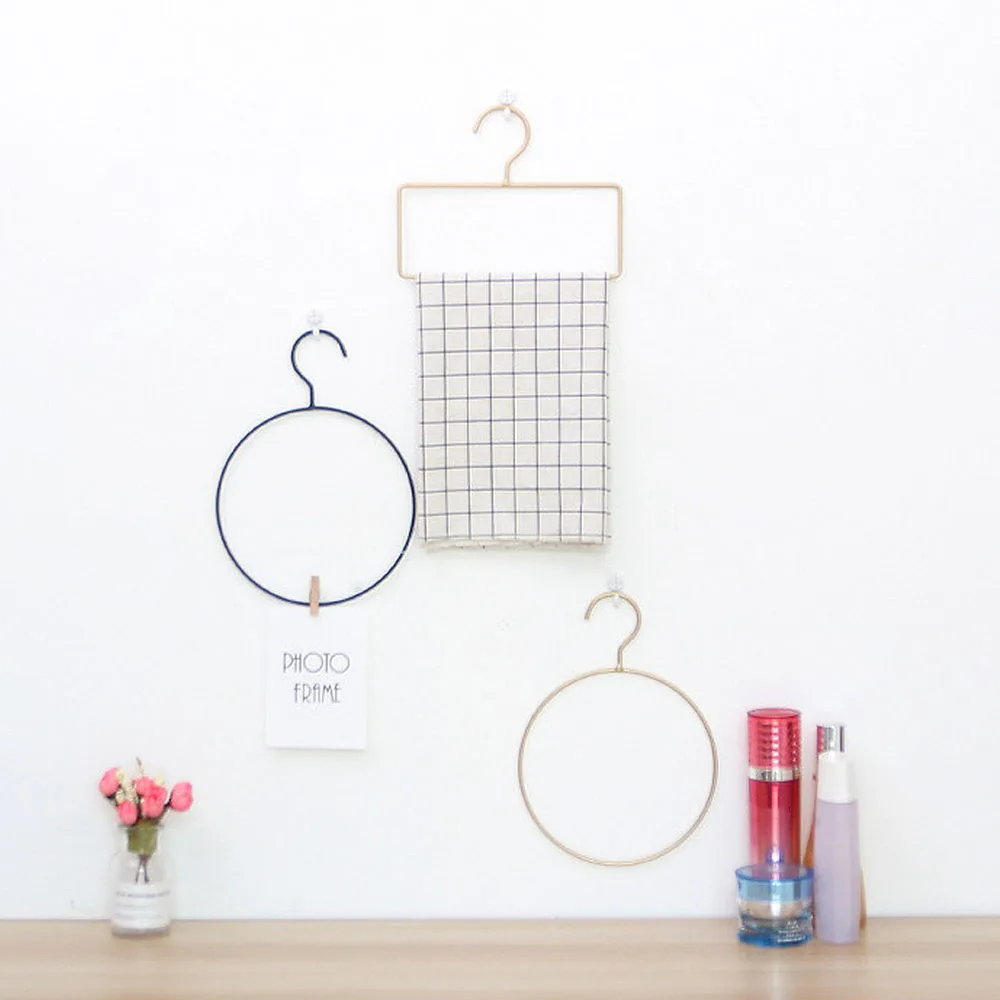 

Nordic style Geometric Design Gold Iron Art Wall Hook Storage Rack Home Organizer Decor Tool For Clothes Tie Towel Livingroom