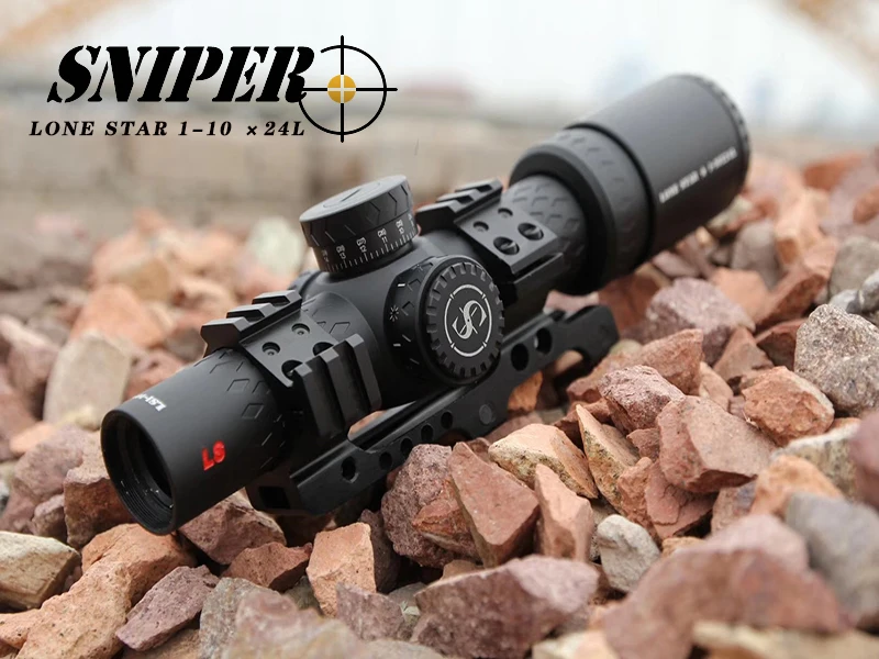 SNIPER LN 1-10x24 L Riflescope тактический прицел для винтовки стекло травленая сетка охотничья Оптика прицел Красная точка 20 мм Крепления охотничий прицел