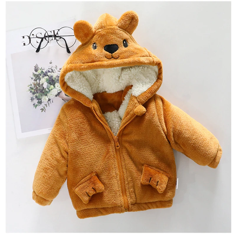 

2019 Unisex Baby jacket Cute Child Coat Kid Clothes hoody Cartoon Padded Jacket children set Outerwear Children Coats baby set