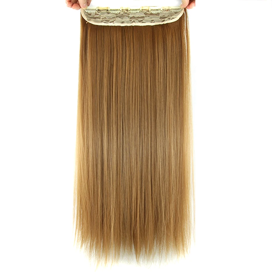 

Soowee 25Color Synthetic Hair Straight Black Clip In Hair Extension Hairpins False Hair Kanikalon Hairclip for Women