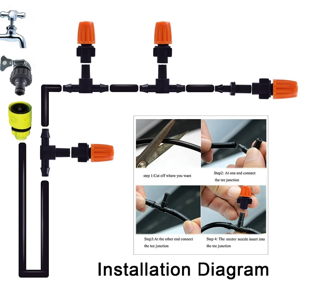 Sistema de riego por microgoteo automático de 25 m, Kits de riego por