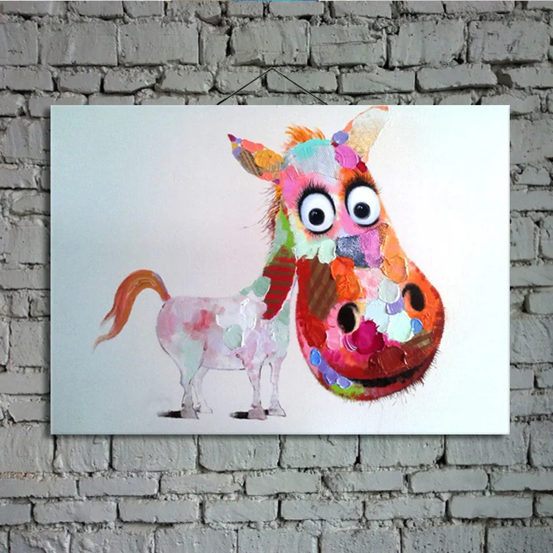 Grosse Abstrakte Cartoon Olgemalde Auf Leinwand Esel Bild Wand