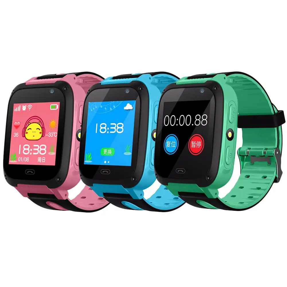 V6 Fashion 2G Children Smart Watch Security GSM Double-sided Calling Smart Watch Anti-Lost Multiple Positioning SOS Tracker J2