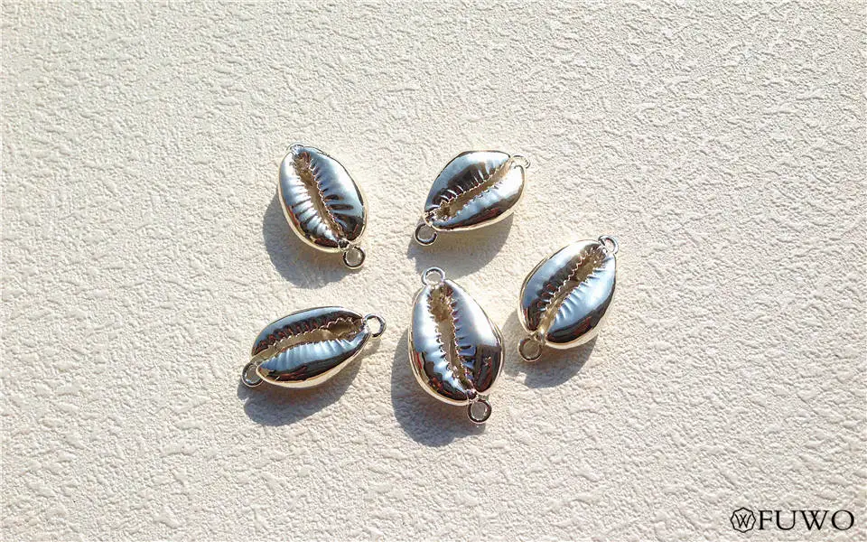 Natural Cowrie Shell Connector Pendant 10