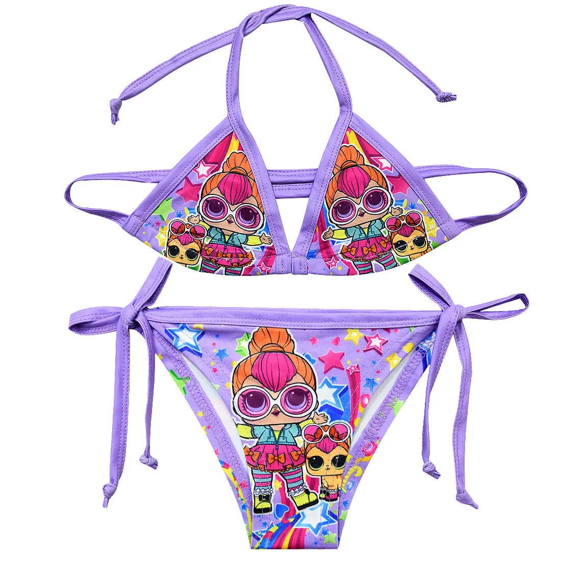 2019 Girls Swimsuit Two Piece 2-12 Years Children