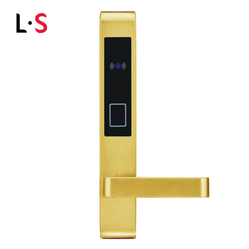

Card Hotel Lock Digital Smart Electronic RFID Card For Office Apartment Door Lock ANSI 5 Latches Mortise Gold L&S SL16-058BG