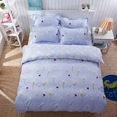 

4pcs/set pastoral vintage bedding set for wedding decoration bedding princess ruffle duvet cover elegant flower print bed skirt