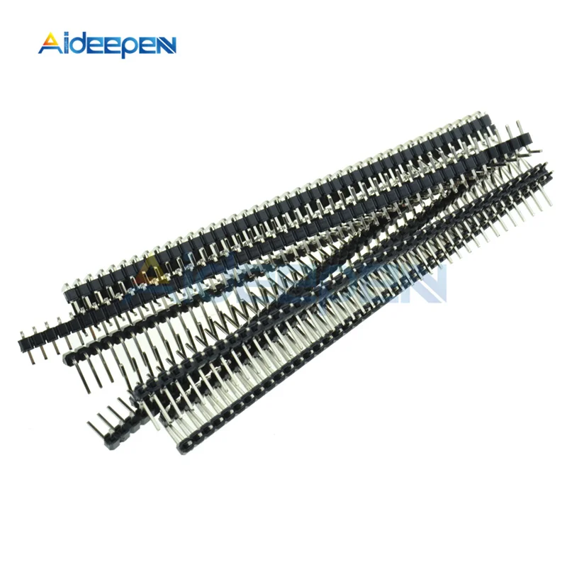 10pcs 40 Pin 1x40 Single Row Female Male 2.54mm Pitch Header Straight Right Angl