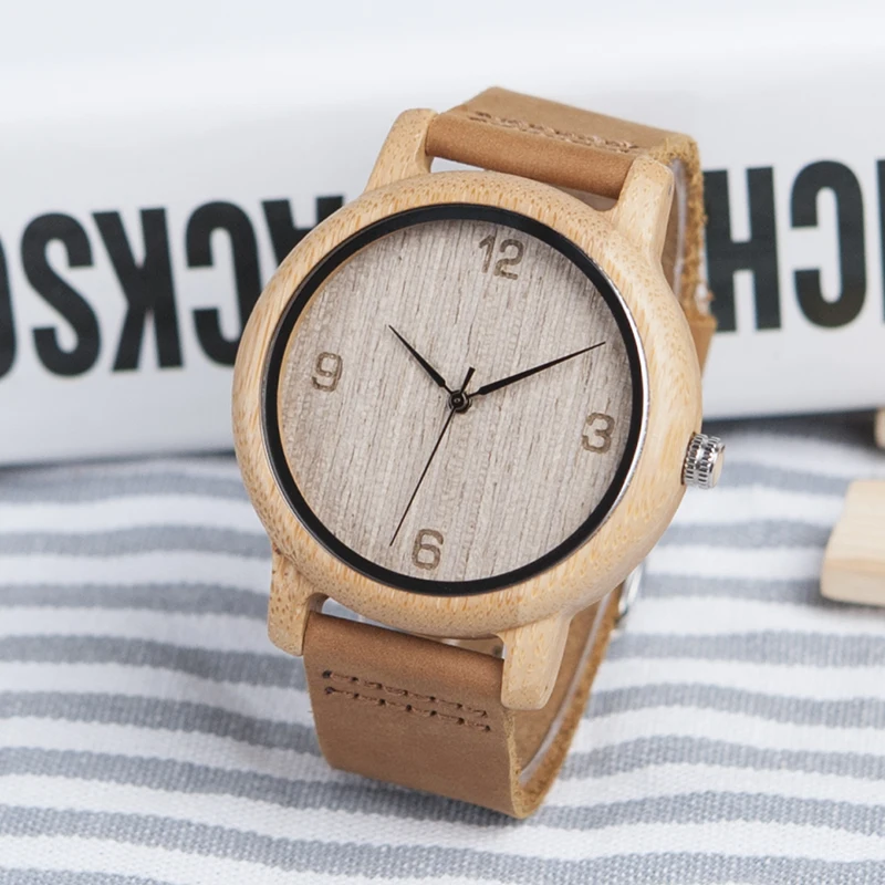 BOBO BIRD L09 бамбуковые деревянные часы для мужчин кварцевые наручные часы с кожаным ремешком Прямая поставка
