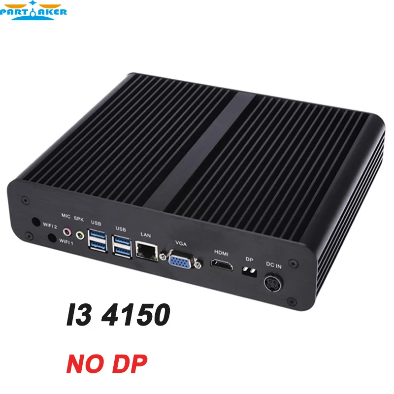 

Partaker Mini fanless pc linux cloud computer i3 4150 with Intel Core i3 4150 3.5Ghz HDMI VGA display 2G RAM 80G HDD