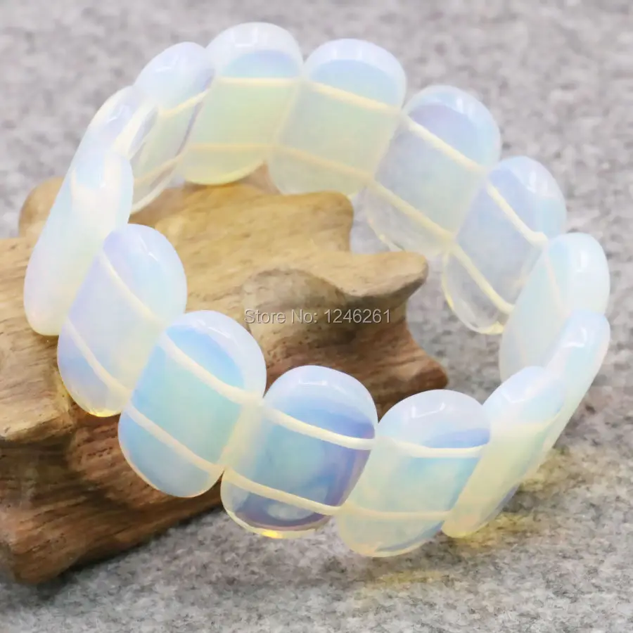

13x25mm Accessory Sri Lanka Moonstone Bracelet Hand Chain Glass Jewelry Making Design Lucky Stone 7.5inch Gifts For Girl Women