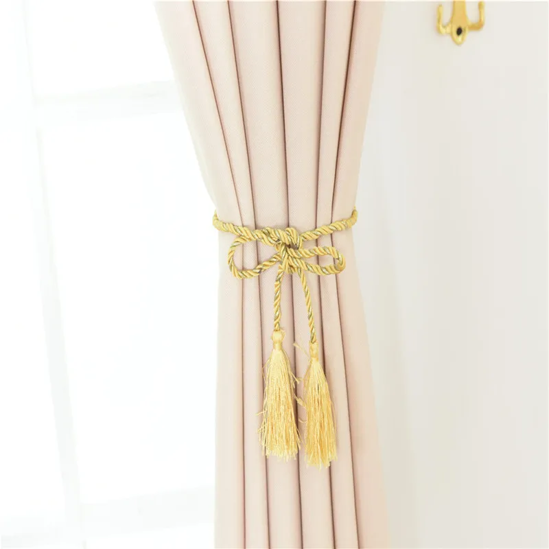 Левый и правый Biparting открытый сплошной розовый шторы на окна - Цвет: light khaki curtain