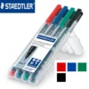 Перманентный маркер Staedtler 318-WP4 Lumocolor, ручка с точной точкой 0,6 мм, универсальные ручки краски для письма для CD-бумаги, дерева, многоцелевой ► Фото 1/6