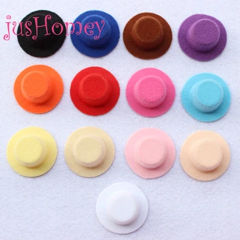 

8pcs 40-55mm Craft Mini Felt Top Hats Hen Party Fansinator Base Top Hats for Girl Hair Accessory, Baby Doll Making, Party Decor