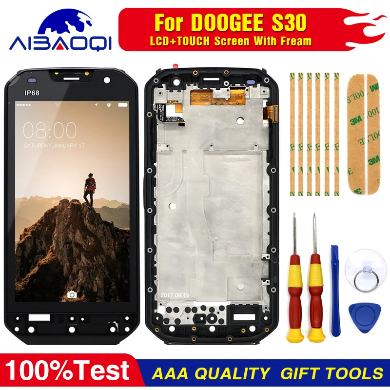 

New original For DOOGEE S30 Touch Screen LCD Display Digitizer Assembly With Frame Replacement Parts+Tool