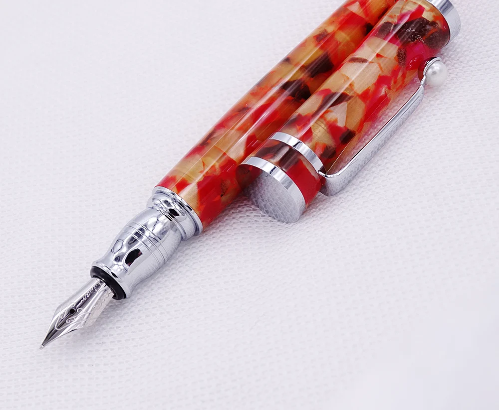 Escritório de Negócios em Casa Fuliwen Celulóide Caneta Fonte Maple Folha Laranja Fino Nib Moda Escrita Presente Material Escolar 5 High Quality Material escolar e de escritório