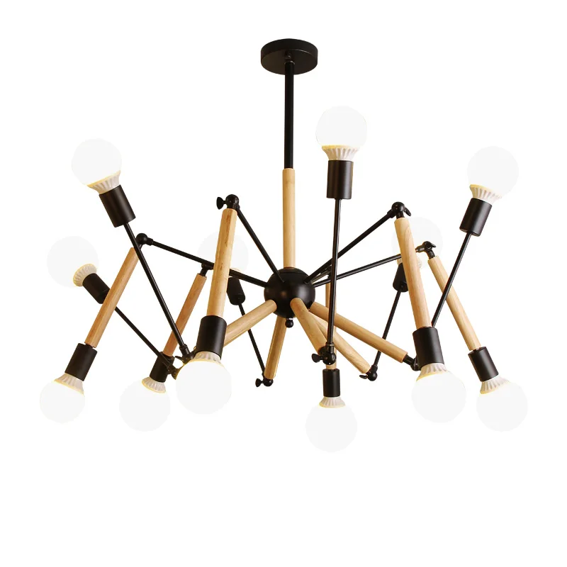

Modern Retro indoor lighting Vintage ceiling light LED iron metal wood living dinning room decoration light fixture AC110-265v