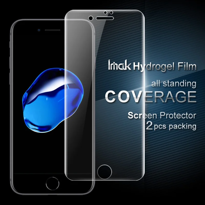 

2Pcs IMAK for iPhone 7 plus Packing Soft Hydrogel Full Screen Protector Films for iPhone 8 plus back Anti-shock Protective Film