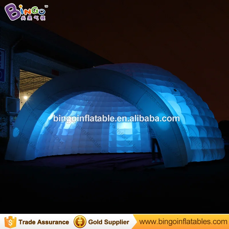 Free delivery 8x4 M LED lighting inflatable dome tent inflatable igloo blow up play house with blow
