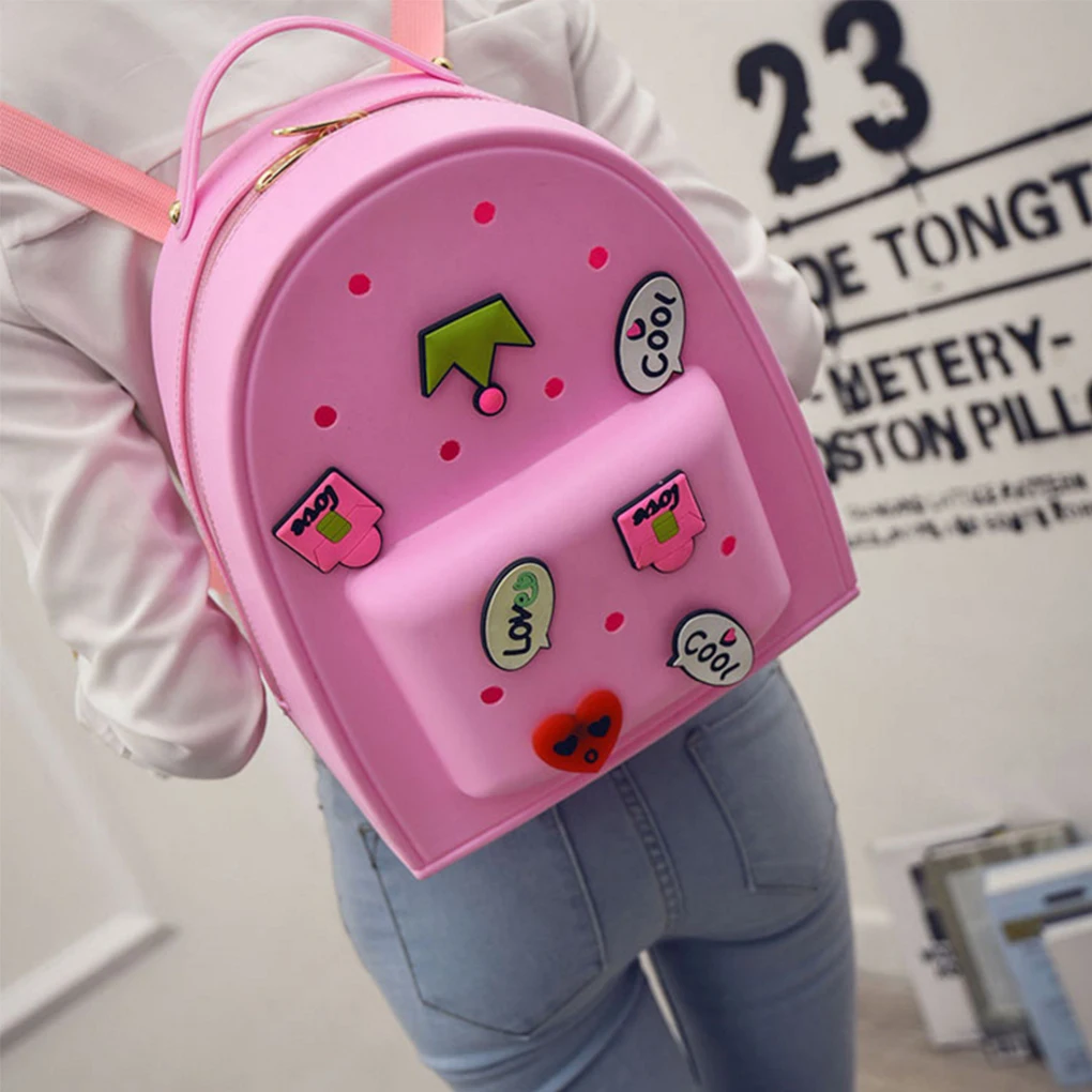 

New Silicone Sweet Baby Girls School Bags Candy Colors Cartoon Children Backpacks Lovely Kids Satchel Kindergarten Bag