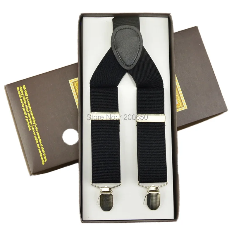 100cm Men's Unisex Clip-on Braces Elastic 3.5cm Wide black blackground dot larger Suspenders Y-back Suspender plaid Wholesale
