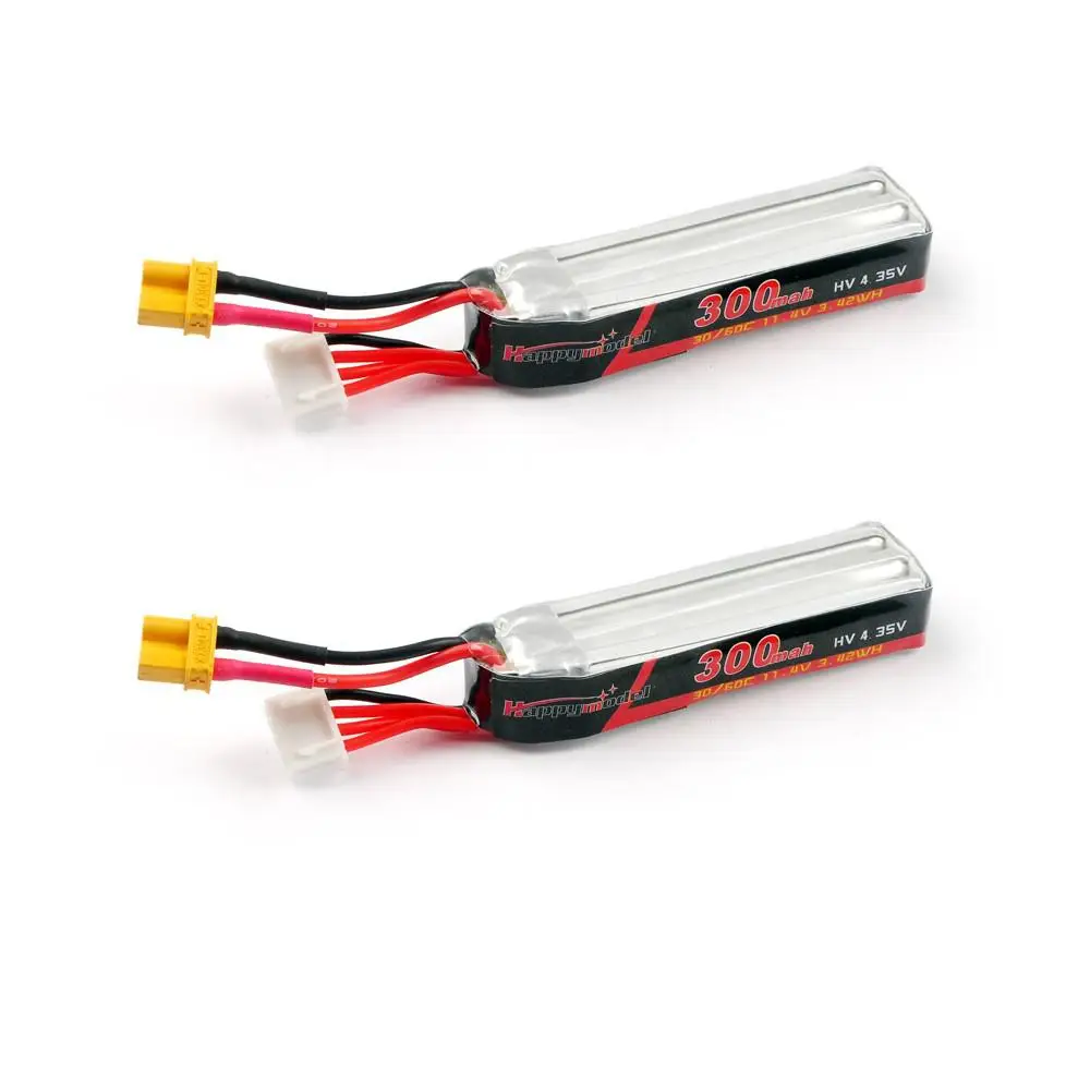 

Happymodel 300mAh 11.4V 30C/60C 3S XT30 Plug Lipo Battery for Mobula7 HD Sailfly-X URUAV UR85 / UR85HD RC Drone