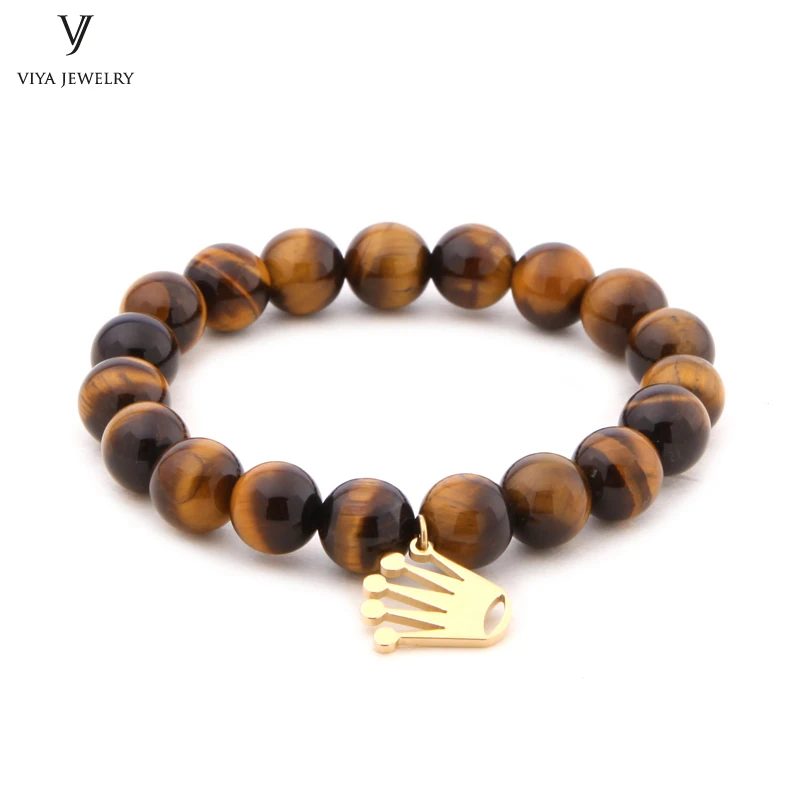Black Matt Onyx beads elastic bracelet with charm natural gemstone beads braided mactame bracelet (18)
