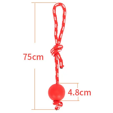 HOOPET Dog Toy With Rope Resistant Biting Rubber Ball Three size Play Product - Цвет: S