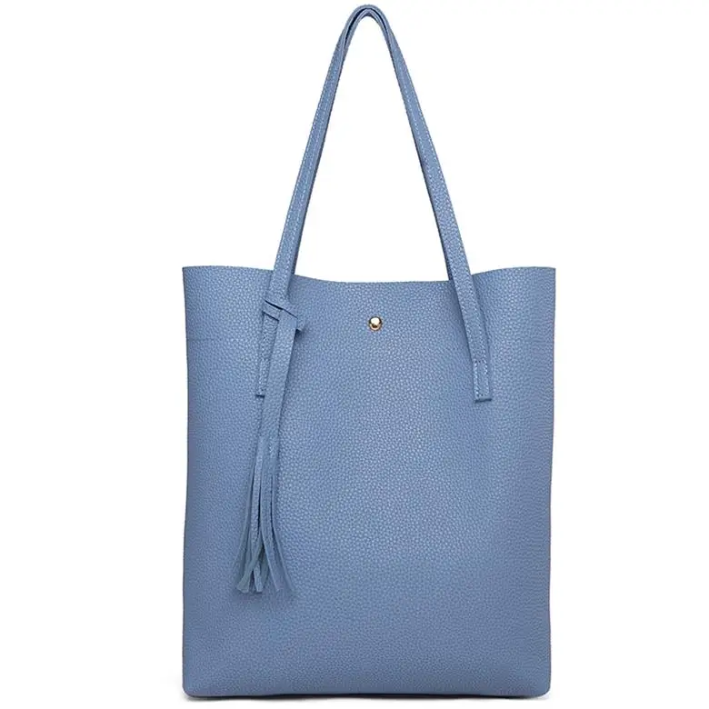 Ankareeda, женские сумки через плечо, высокое качество, женская мягкая кожаная сумка, роскошная брендовая сумка-мешок с кисточками, модные женские сумки - Цвет: Синий