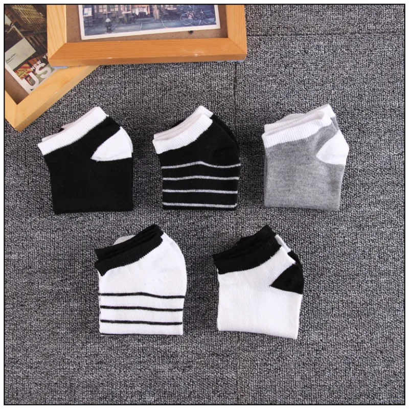 Cody Сталь Для мужчин Socks Thin Stripe Короткие хлопковые носки-следки человек Мелкий рот Колледж Ветер мужской следы 3 пар/лот