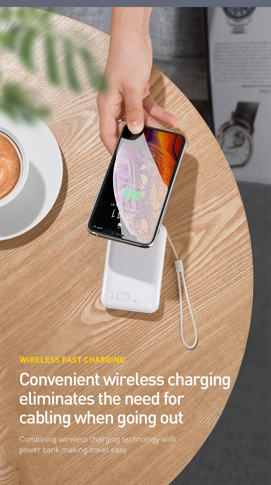 Baseus 10W Wireless Power Bank 10000mah Quick Charge 3.0+PD3.0 Powerbank Wireless Charging External Battery Charger For Xiaomi 10000 mah