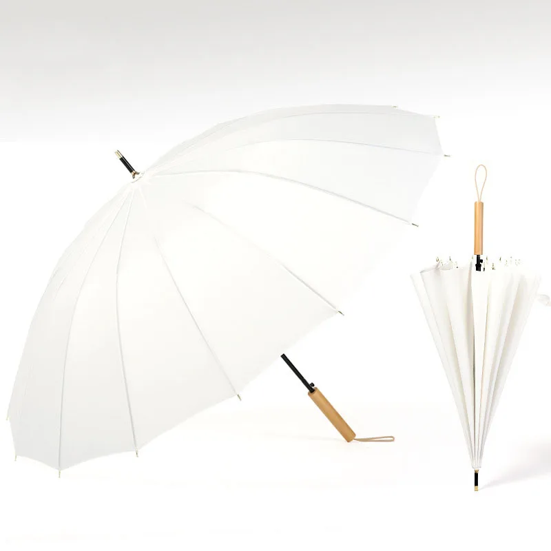 Yesello длинный зонт цвета Макарон 16K с ветрозащитной гладкой деревянной ручкой большой мужской зонт от дождя черный элегантный деловой зонт