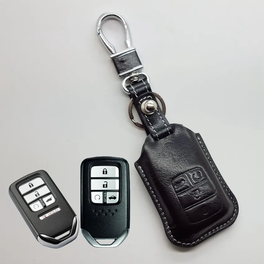 Leather Key Fob Cover Case for Honda 2018 Civic 2016 Accord 2017 2019