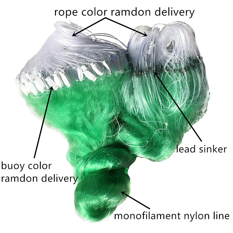 green line Single layer fishing net gill net 70m-100m fishing network monofilament nylon net rede de pesca smal mesh small mesh