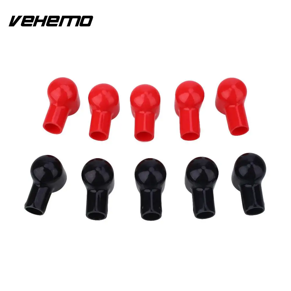 

10PCS Black Red Battery Terminal Boot Round Rubber Insulating Cover 20x12MM