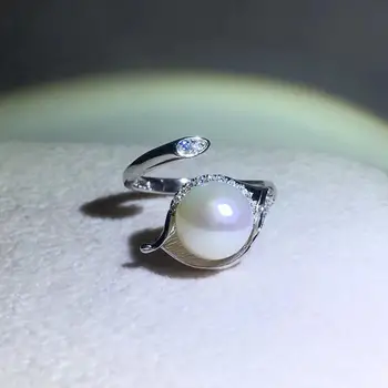 

925 Silver Beautiful Adjustable Pearl Ring Settings Findings Mountings Parts for Oyster Edison Pearls Corals Jade Beads Stones