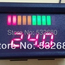 10 бар светодиодный цифровой Батарея разрядки индикатор заряда аккумулятора с напряжением индикации е-байка 36В