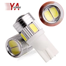 2017 New update 4 colors T10 LED 1 PCS Auto Car Light Bulb 5730 SMD 6 LED W5W 12V Interior Parking Projector Lens Free Shipping
