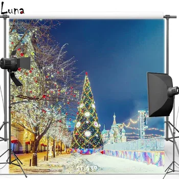 

MEHOFOTO Light Tree New Fabric Flannel Photography Background For Children Merry Christmas Vinyl For Family photo studio ST539