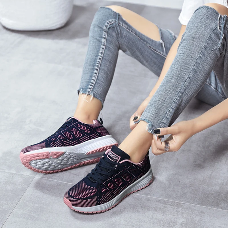 

2019 Fashion Woman casual shoes Breathable Sneakers Women New Arrivals Fashion mesh sneakers shoes women size 35-44