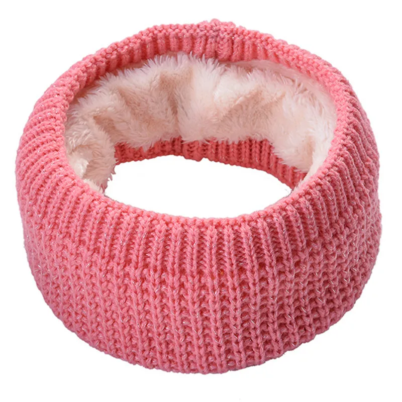 

brand winter ring scarf knitted Fleece inside Neck Warmer Mufflers Shining knit women collar scarves loop wrap snood accessories