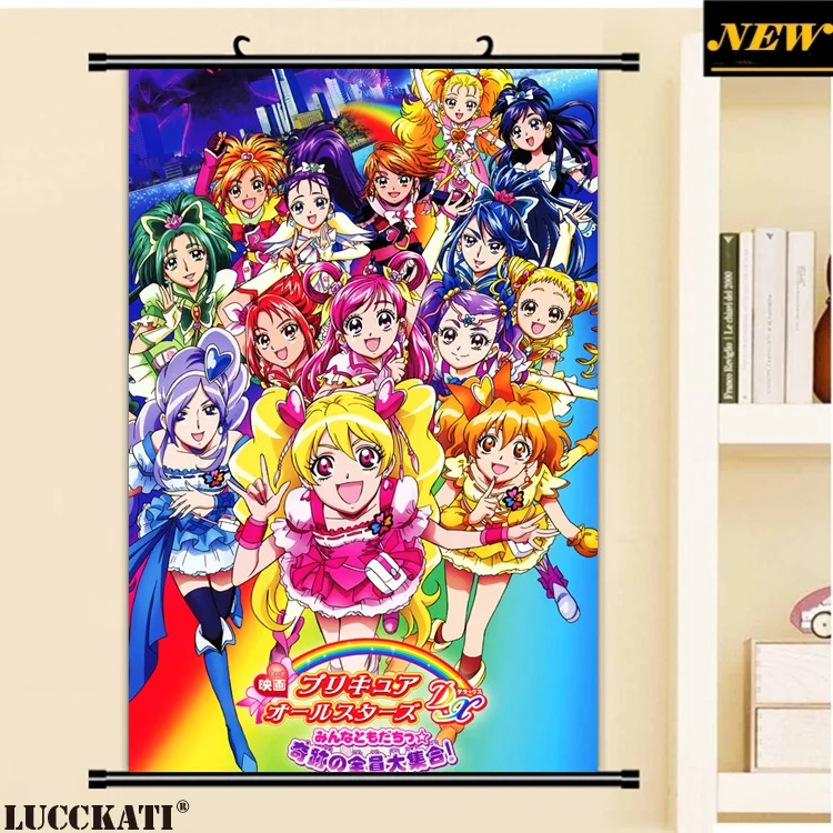 40X60 см свежий Precure! Серии Довольно вылечить лоли Rabirinsu мультфильм аниме стены картину росписи прокрутки тканевые живопись плакат