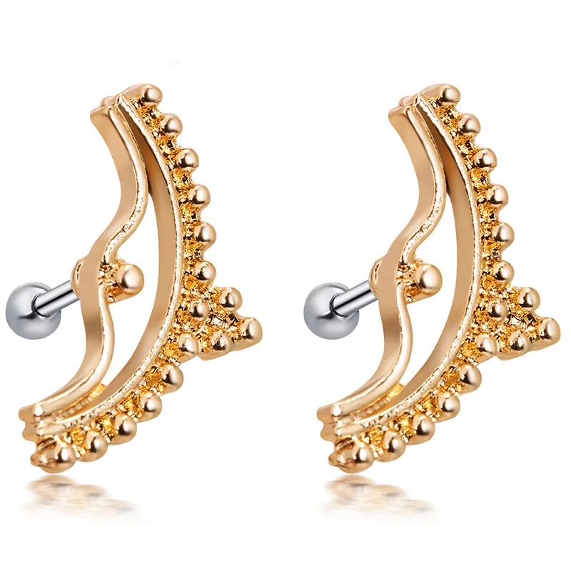 

1 Pair Surgical Steel Gold Silver Plated Piercing Tragus Cartilage Earrings Women Men Punk Ear Stud Earrings