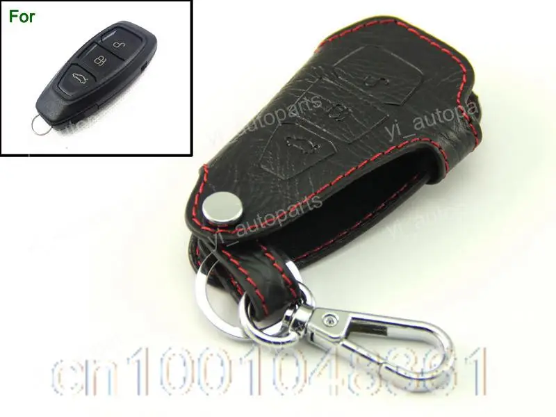 Кожа Дистанционного Дело Smart Key Holder Обложка Для Ford Focus Kuga C-Max Mondeo Fiesta Chain Защитная 3BT