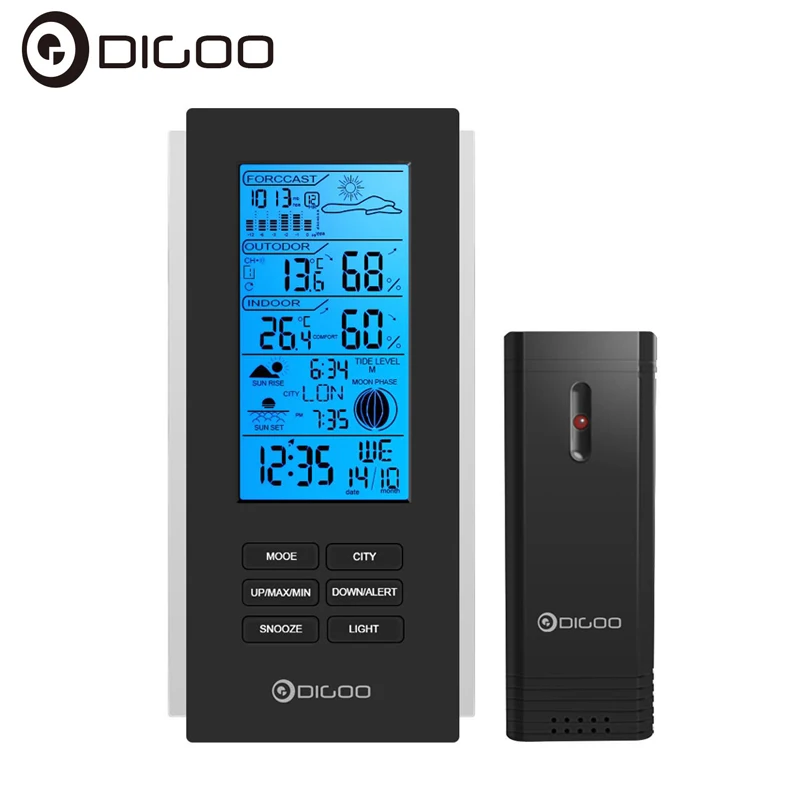 

Digoo DG-TH6699 Smart Home Wireless Weather Station Barometer Forecast Thermometer USB Outdoor Sensor Clock