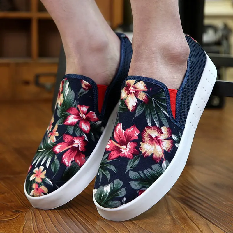 printed canvas sneakers