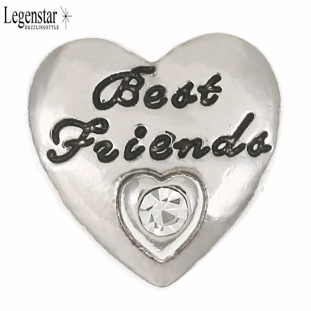 

Legenstar 12mm Metal Snap Button Heart Shap Best Friends Carved Fit Charm Snap Bracelet Replaceable Button Jewelry For Women