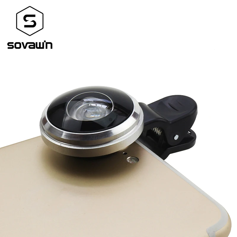 Sovawin объектив «рыбий глаз» для объективов мобильных телефонов, Супер широкоугольный HD Металл, 235 градусов, рыбий глаз, универсальный зажим для телефона, объектив для камеры