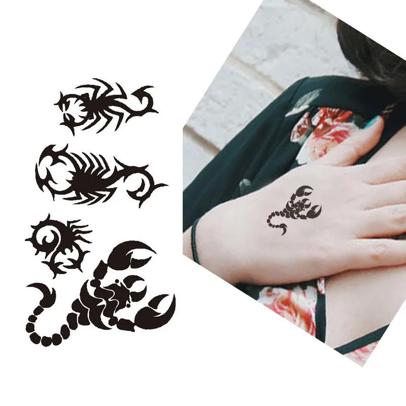 3 Sztuk Meskie Fajne Czarne Scorpion Tymczasowy Tatuaz Wzory Wodoodporna Cialo Arm Art Transfer Falszywe Tatuaze Naklejki Papier Porady Narzedzia Stickers Penguin Stickers Medicalsticker Face Aliexpress