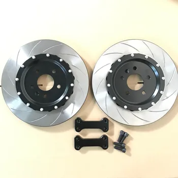 Jekit 355*22mm rear oversized Brake disc rotors with center hats with bracket for golf 6 rear original stock brake calipers